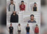 Polsek Sunggal Bekuk 9 Anggota Genk Motor Rakensu Sri Gunting Bersenjata Tajam di Kebun Sawit