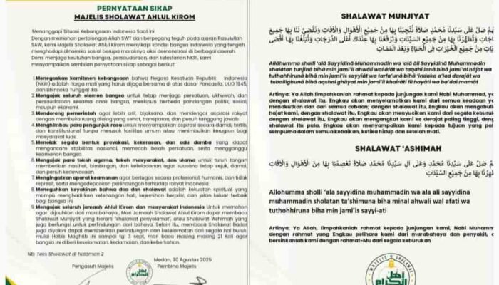 Suara Teduh Majelis Sholawat Ahlul Kirom: Seruan Persatuan Bangsa di Tengah Gejolak Demonstrasi