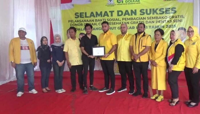 Dipuji Rahmaddian Shah, Guntur Syahputra Jadi Idola Warga di Perayaan HUT ke-61 Golkar Medan